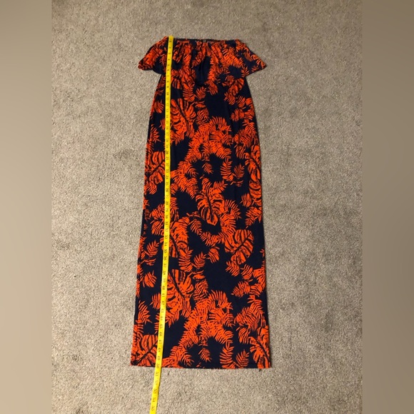 BOOHOO Tropical themed Palm Leaf Stretchy dress 8 Maxi party boho casual summer - Picture 3 of 12